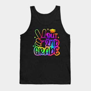 Peace Out Second 2Nd Grade Happy Last Day Of School Tie Dye T-Shirt Tank Top